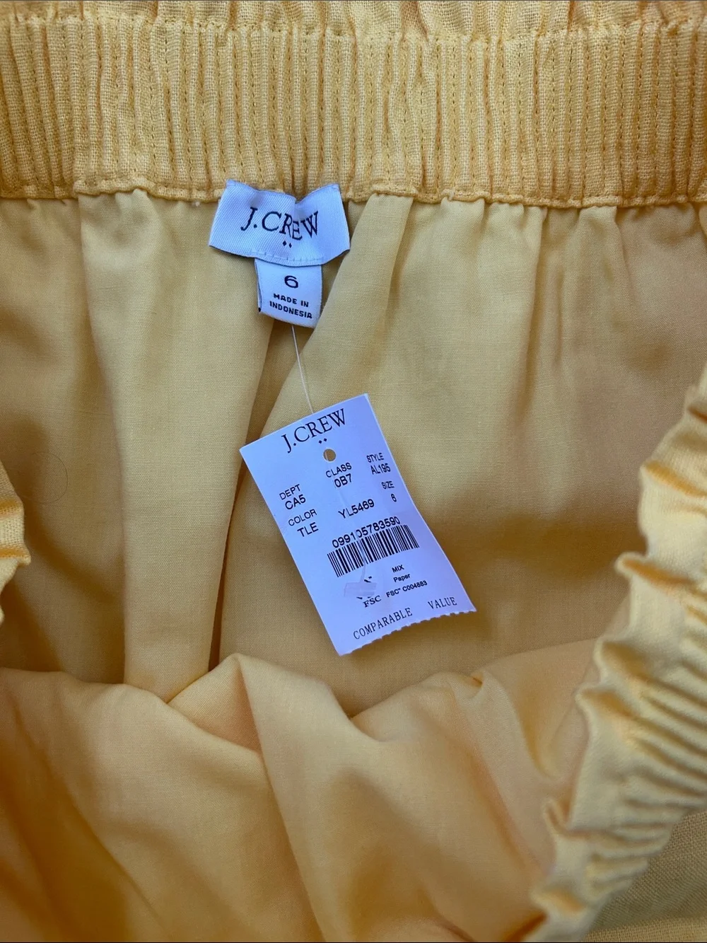 J.crew Yellow Scallop Hem Women's Skirt
